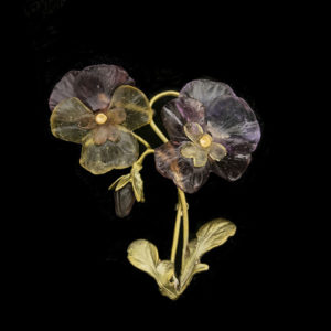 Pansies Two Flower Brooch
