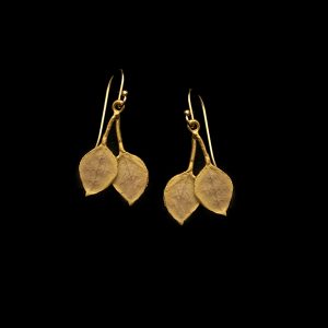 Round Leaf Wire Earrings
