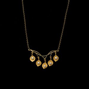 Round Leaf Bar Necklace 16" ADJ