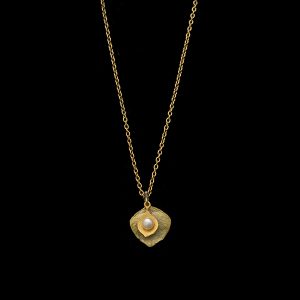 Round Leaf Dainty Pendant 16" ADJ