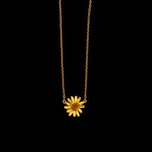 Golden Daisy 16" Adj. Single Flower Pendant