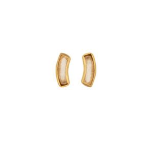 Arc Post Earrings - Frosted Clear