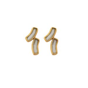 Arc  Double Post Earrings - Light Blue