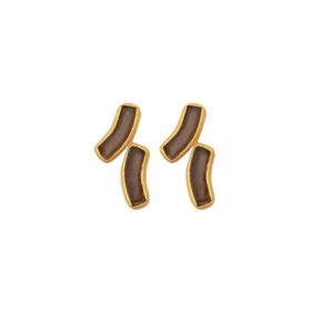 Arc Double Post Earrings - Dark Purple