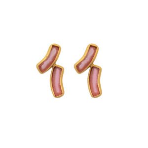 Arc Double Post Earrings - Pink