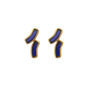 Arc Double Post Earrings - Colbalt