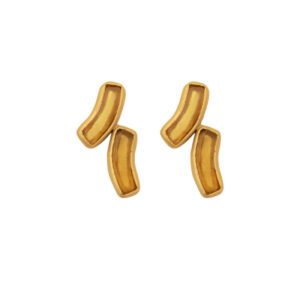 Arc Double Post Earrings - Amber