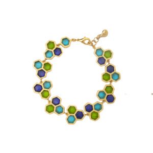 Honeycomb Bracelet - Colbalt, Green, Turquoise