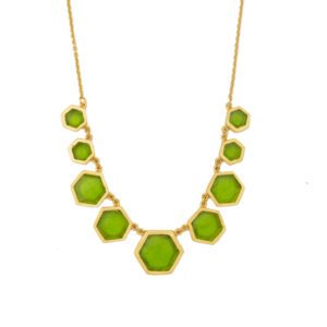 Honeycomb 16" Adj. Solid Necklace - Green