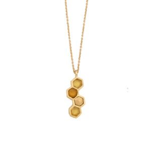 Honeycomb 16" Adj.  Pendant - Amber Yellow