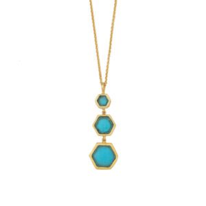 Honeycomb 16" Adj. Solid Pendant - Turquoise